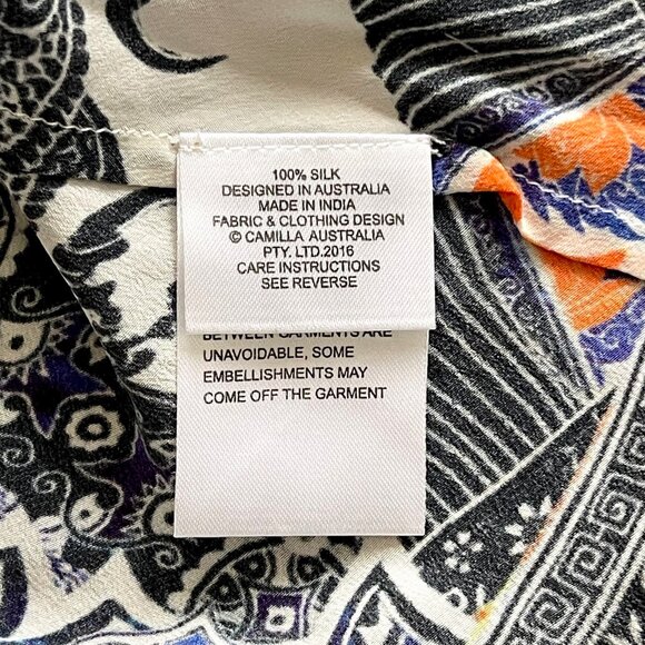 Camilla Shoestring Strap Embellished Silk Tank Top Size S - Picture 10 of 11